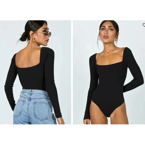 NWT Princess Polly Charlotte Bodysuit Black- Size US 6